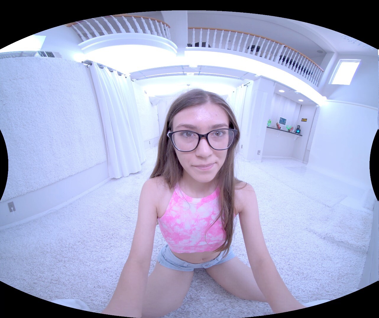 New Teen Brunette Model Strips for You - Ali Jones in 8K VR