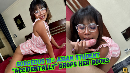 Gorgeous 18+ Asian Student “Accidentally” Drops Her Books… Then Funny Fuck & Massive Happy Ending Cumshot – You Won’t Believe How It Ends!
