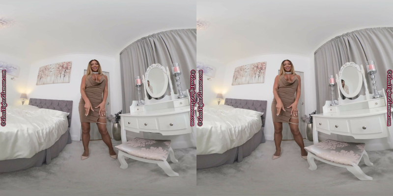 Natalia Forrest Brown Dress With Dark Tan Glossy Legwear - Image 2