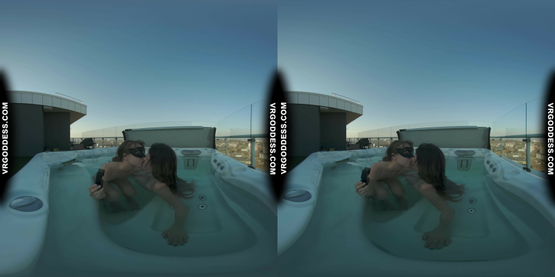 Josie Naked Rooftop Jacuzzi Between The Scenes Dirty Female Director Lesbian Touching Miss Pussycat - Image 4