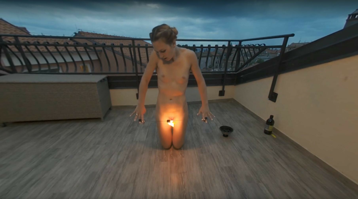 Ginger Babe Lea On Vacation Sunset Fire Dancing Hot Masturbation Fire Crotch Playing With Fire - Image 8