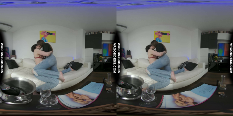 Real Life Best Friends 1st Time Lesbian Experience Together Light Bondage Dildoing Vaping Champagne - Image 1