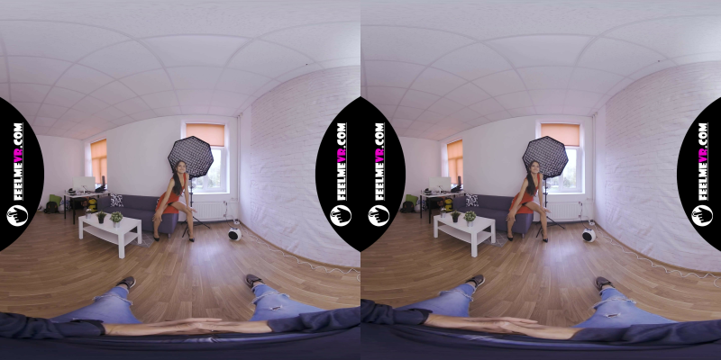 Virtual Reality Nude Striptease With Lady In Red Polina - Image 1