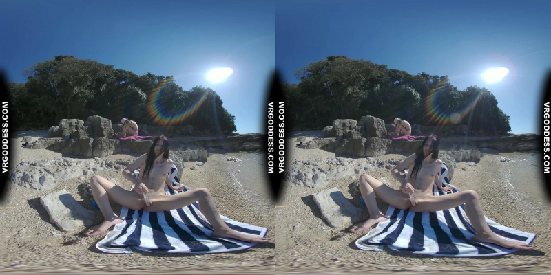 Matty Mila Perez Nude Beach Dildo Play in VR - Image 9